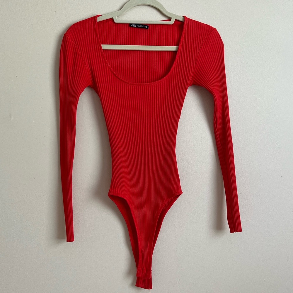Zara square-neck ribbed bodysuit